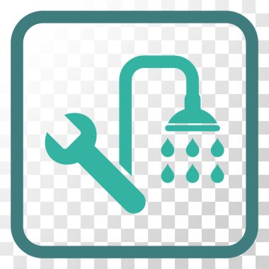 Sıhhi tesisat vektör simgesi bir çerçeve içinde