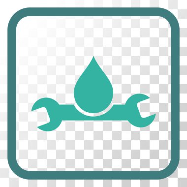 Sıhhi tesisat vektör simgesi bir çerçeve içinde