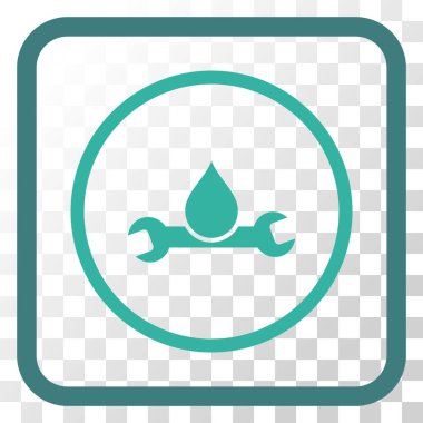 Sıhhi tesisat vektör simgesi bir çerçeve içinde