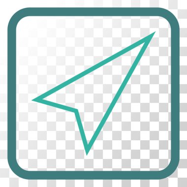 İşaretçiyi doğru yukarı vektör simgesi bir çerçeve içinde