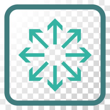 Radyal oklar bir çerçeve içinde simge vektör