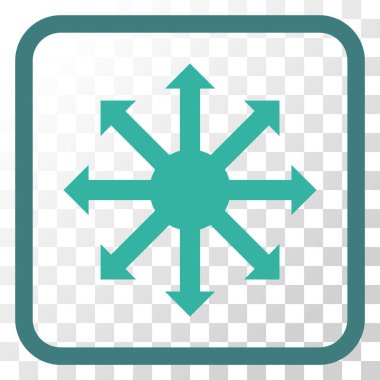 Radyal oklar bir çerçeve içinde simge vektör