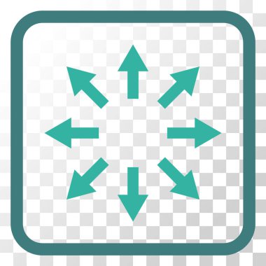 Radyal oklar bir çerçeve içinde simge vektör