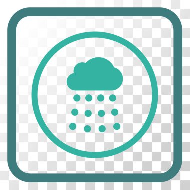 Yağmur bulutu vektör simgesi bir çerçeve içinde