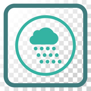 Yağmur bulutu vektör simgesi bir çerçeve içinde