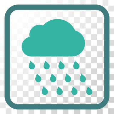 Yağmur bulutu vektör simgesi bir çerçeve içinde