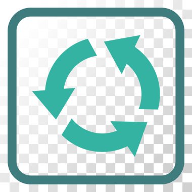 Geri dönüşüm vektör simgesi bir çerçeve içinde