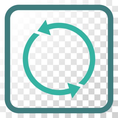 Geri dönüşüm vektör simgesi bir çerçeve içinde