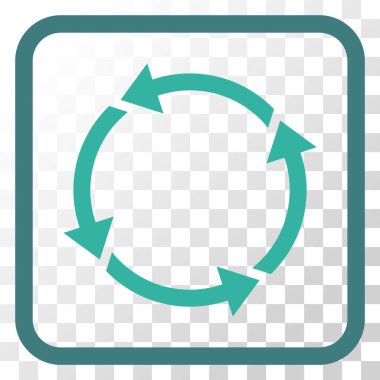 Geri dönüşüm vektör simgesi bir çerçeve içinde