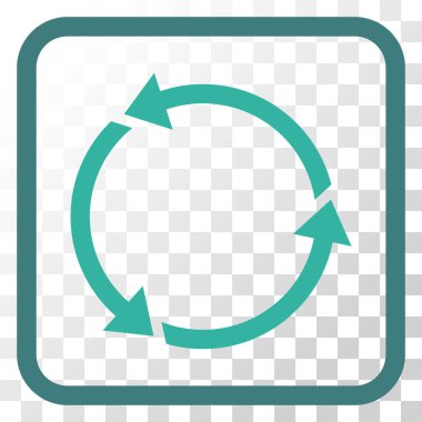 Geri dönüşüm vektör simgesi bir çerçeve içinde