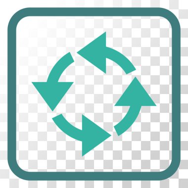 Geri dönüşüm vektör simgesi bir çerçeve içinde