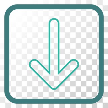 Vektör simgesi bir çerçeve içinde aşağı yönlü ok