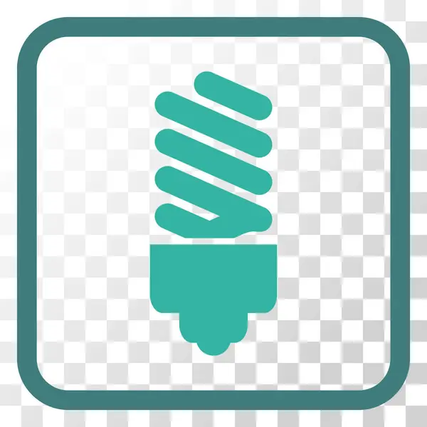 Icône vectorielle d'ampoule fluorescente dans un cadre — Image vectorielle