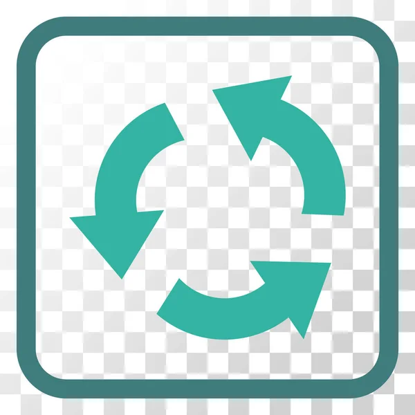Ícone de vetor de reciclagem em um quadro — Vetor de Stock