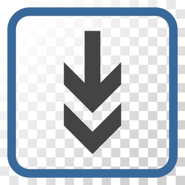 Vektör simgesi bir çerçeve içinde aşağı ok