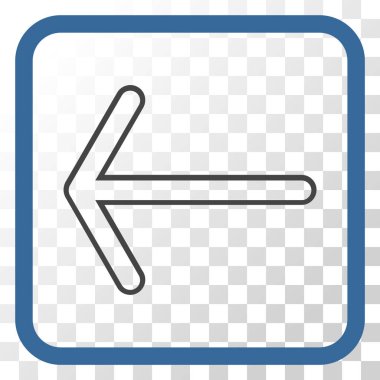 Ok sol vektör simgesi bir çerçeve içinde