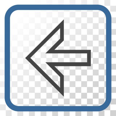 Ok sol vektör simgesi bir çerçeve içinde