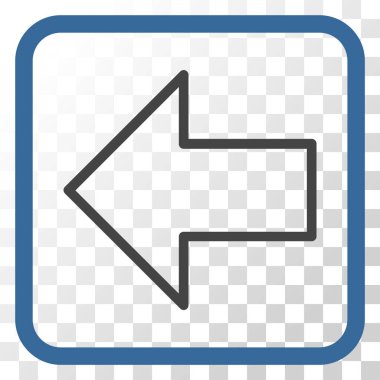 Ok sol vektör simgesi bir çerçeve içinde