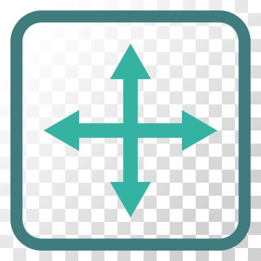 Genişletin okları vektör simgesi bir çerçeve içinde