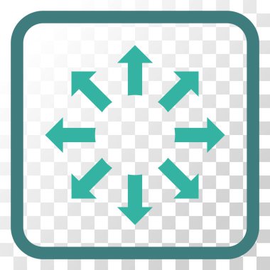 Genişletin okları vektör simgesi bir çerçeve içinde