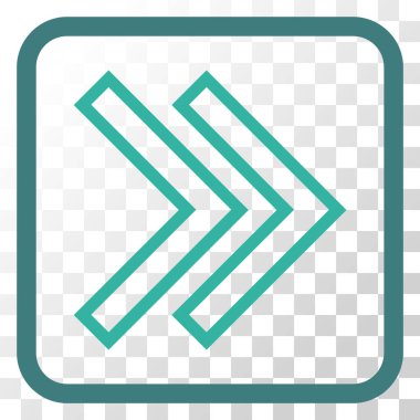 Üst karakter doğru vektör simgesi bir çerçeve içinde