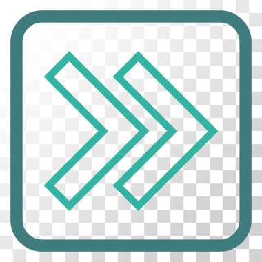 Üst karakter doğru vektör simgesi bir çerçeve içinde