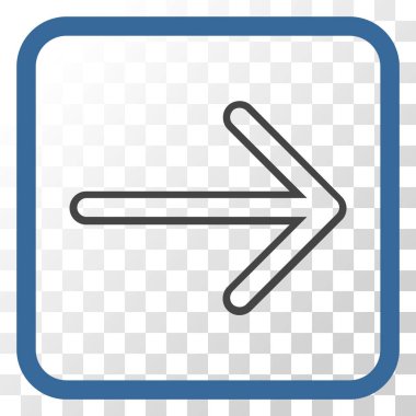 Ok sağ vektör simgesi bir çerçeve içinde