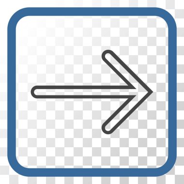 Ok sağ vektör simgesi bir çerçeve içinde