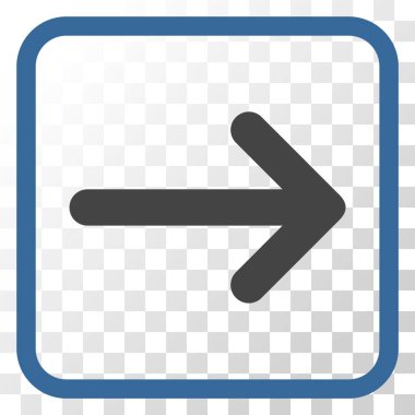 Ok sağ vektör simgesi bir çerçeve içinde