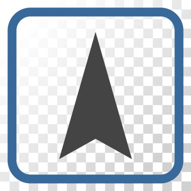 Vektör simgesi bir çerçeve içinde yukarı ok ucu