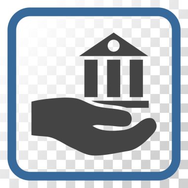 Banka hizmet vektör simgesi bir çerçeve içinde