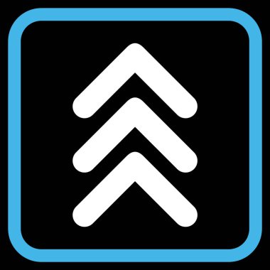 Vektör simgesi bir çerçeve içinde yukarı çift ok ucu