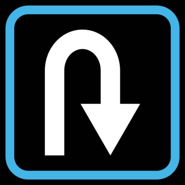 U dönüş vektör simgesi bir çerçeve içinde