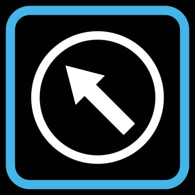 Yukarı Sağdan sola yuvarlak ok vektör simgesi bir çerçeve içinde