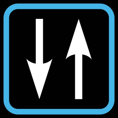 Dikey Exchange oklar bir çerçeve içinde simge vektör