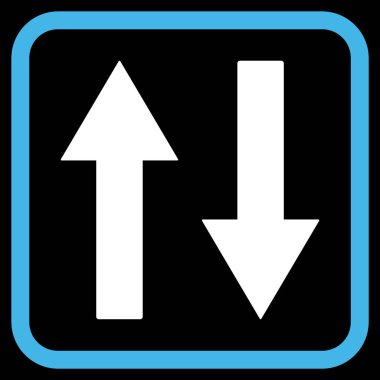 Dikey Çevir ok simge bir çerçeve içinde vektör