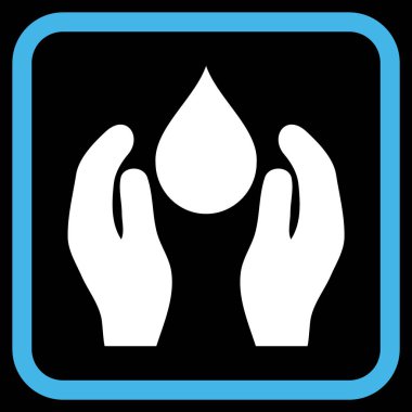 Su bakım vektör simgesi bir çerçeve içinde