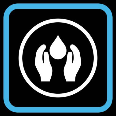 Su bakım vektör simgesi bir çerçeve içinde