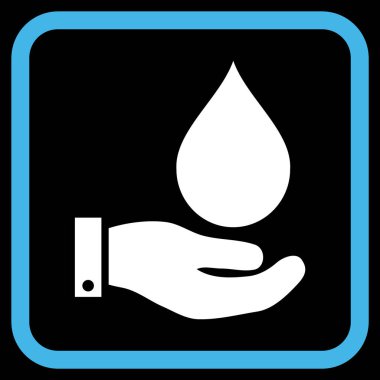 Su Servisi vektör simgesi bir çerçeve içinde