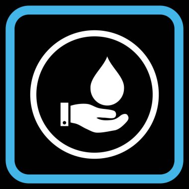 Su Servisi vektör simgesi bir çerçeve içinde