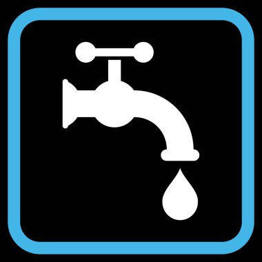 Su dokunun vektör simgesi bir çerçeve içinde