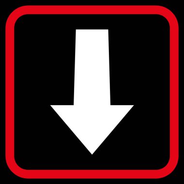 Vektör simgesi bir çerçeve içinde aşağı ok