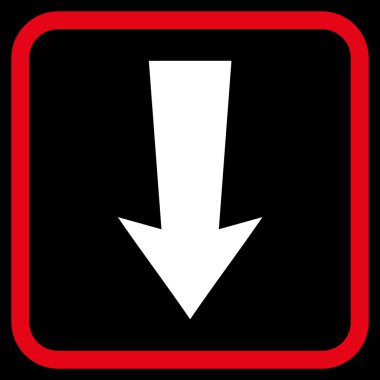 Vektör simgesi bir çerçeve içinde aşağı ok