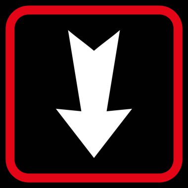 Vektör simgesi bir çerçeve içinde aşağı ok