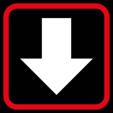 Vektör simgesi bir çerçeve içinde aşağı ok