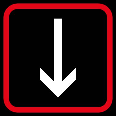 Vektör simgesi bir çerçeve içinde aşağı ok