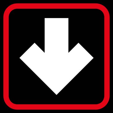 Vektör simgesi bir çerçeve içinde aşağı ok