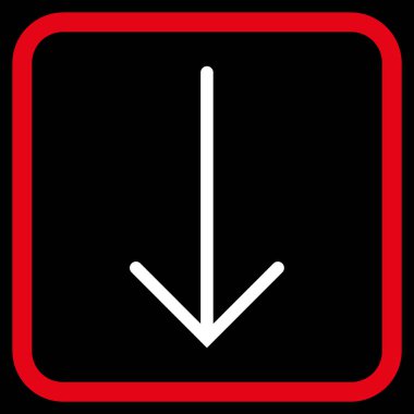 Vektör simgesi bir çerçeve içinde aşağı ok