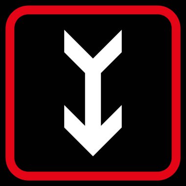 Vektör simgesi bir çerçeve içinde aşağı ok