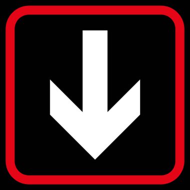 Vektör simgesi bir çerçeve içinde aşağı ok